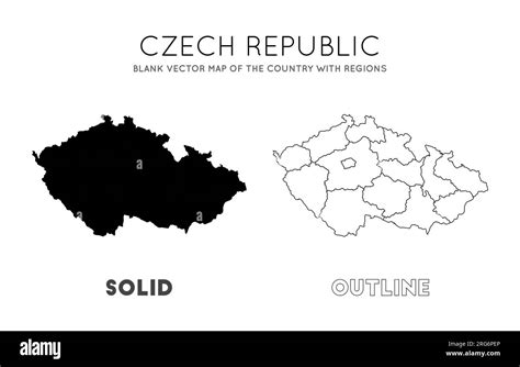 Czech Republic map. Blank vector map of the Country with regions ...