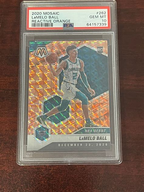 Lamelo Ball Nba Mosaic Orange Reactive Prizm Debut Rookie Psa