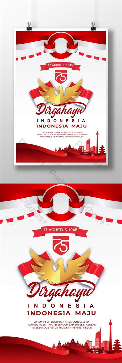 dirgahayu indonesia independence poster psd   pikbest