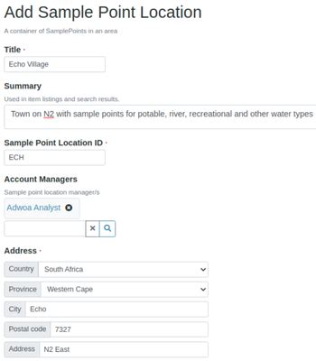 Add A Sample Point Locations In Bika Open Source Lims Lims Collective