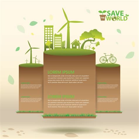 Ecología Infografía Vector Premium