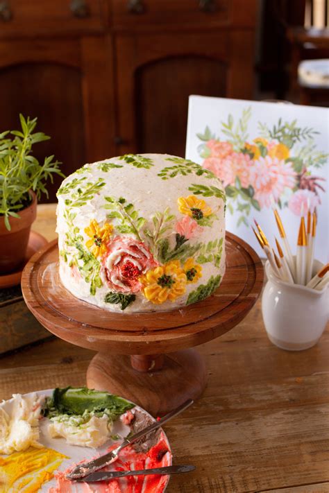 Painted Floral Buttercream Carrot Cake — Under A Tin Roof