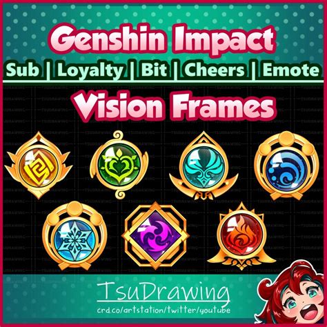 Fanart 12 Pack Genshin Impact Elements All Vision Frames Etsy