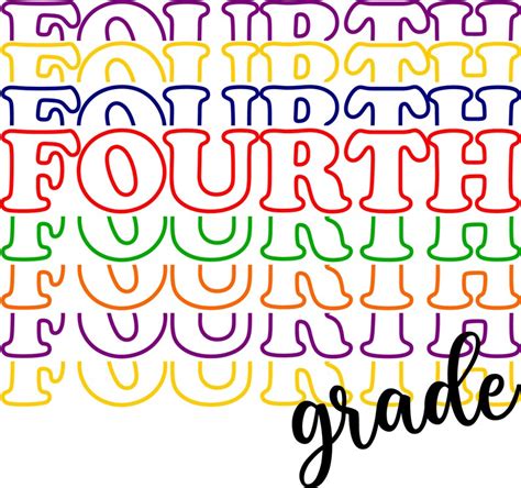 Fourth Grade Stacked Svg 4th Grade Svg Fourth Grade Digital Etsy