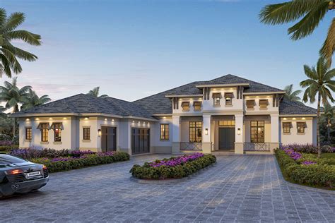 3 Bed Coastal Mediterranean Home Plan With Sizable Covered Lanai