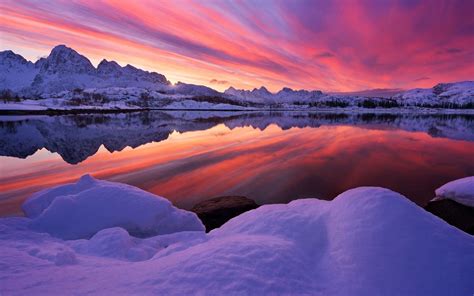 Winter Lake Sunset Wallpapers - Wallpaper Cave