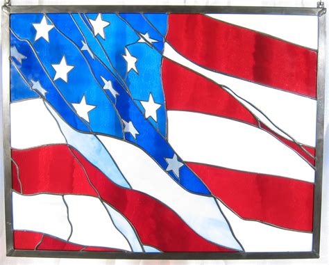 Stained Glass Flag Panel Stained Glass Mosaic Tile Stained Glass Art