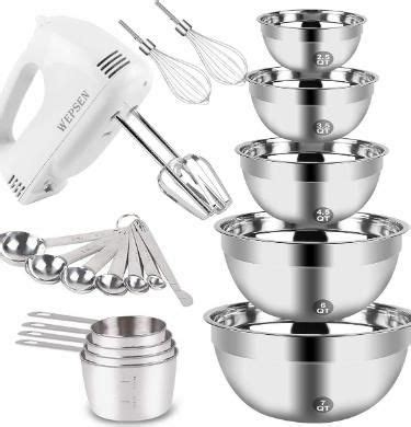 Hand Mixer Electric Mixing Bowls Set, 5 Speeds Handheld Mixer with 5 ...