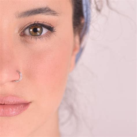 Double Nose Hoop One Piercing Double Nose Ring Silver Nose Etsy