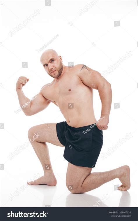 Strong Naked Muscular Man Shows Off Stock Photo Shutterstock
