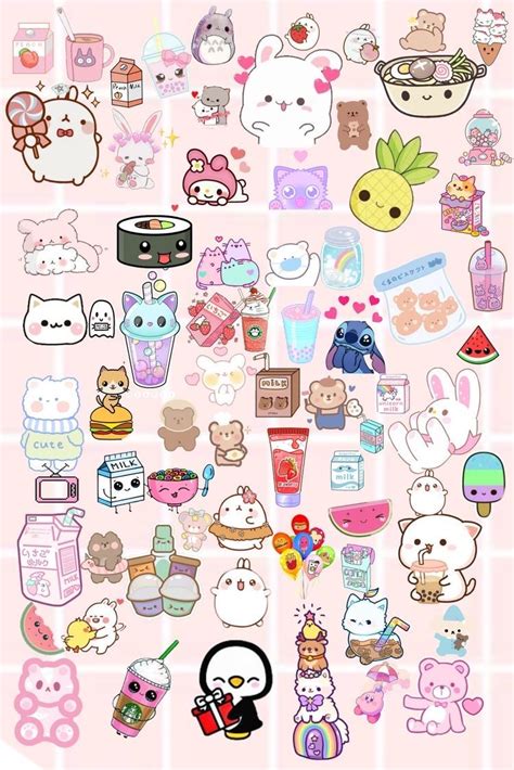 A Bunch Of Stickers That Are On Top Of A Pink Background With The Words