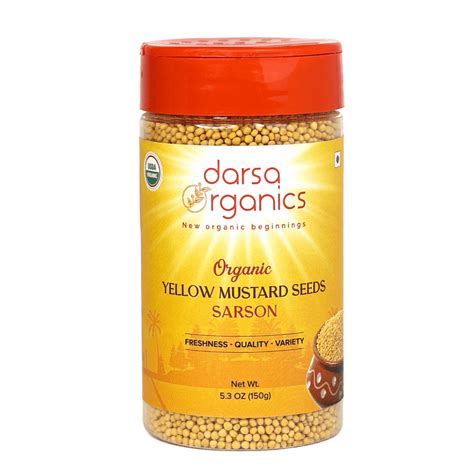 Darsa Organics Yellow Mustard Seeds Organic Mustard Rai From India