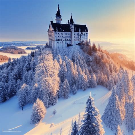 Neuschwanstein Castle In Winter Creative Fabrica