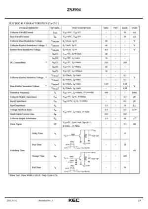 2N3904 Datasheet and Replacement, Transistor Equivalent Finder, Cross ...