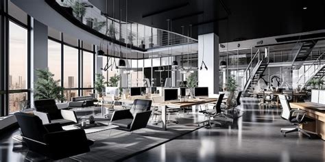 Premium Photo | Professional Modern Office Spaces in Black and White