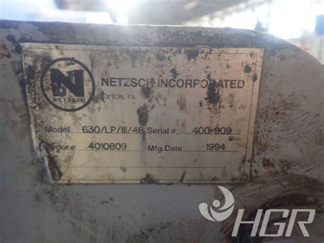 Used Netzsch Filter Press HGR Industrial Surplus