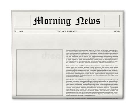 Newspaper Headline And Photo Template Stock Image Image Of Graphic