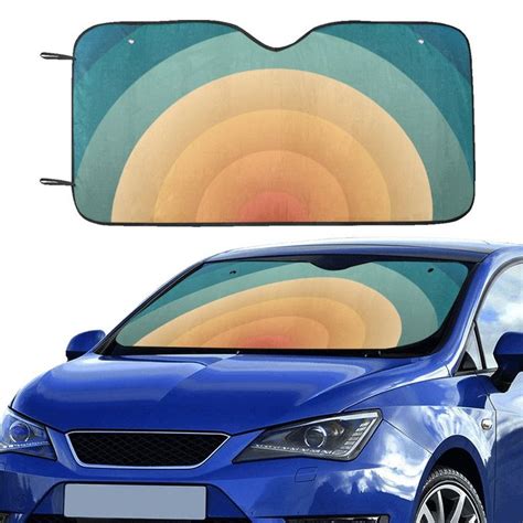 Groovy Windshield Sun Shade Vintage Retro Radial Rays Geometric 70s A