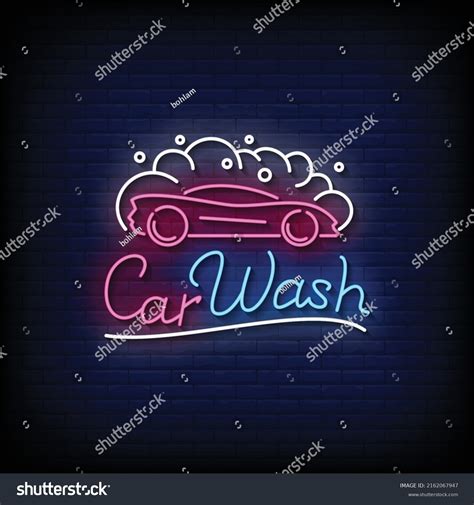 Car Wash Neon Sign On Brick Stock Vector (Royalty Free) 2162067947 ...