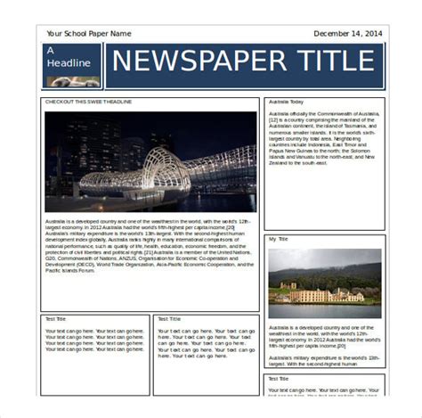 Newspaper Word Template