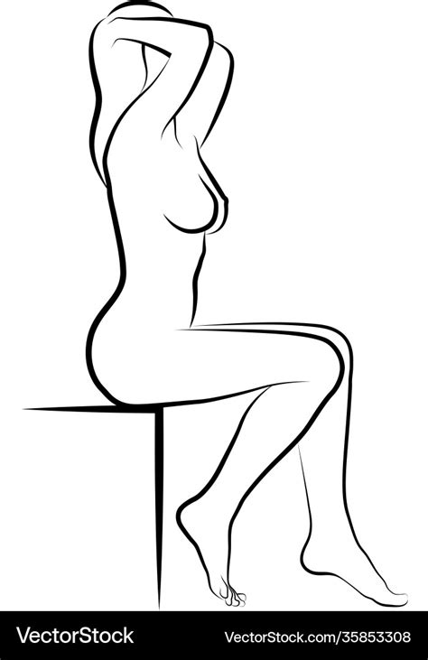 Naked Woman Sketch Royalty Free Vector Image VectorStock