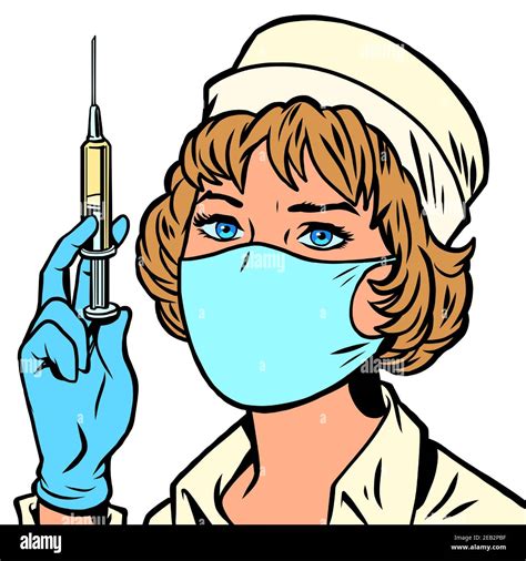 Nurse With Syringe Cartoon