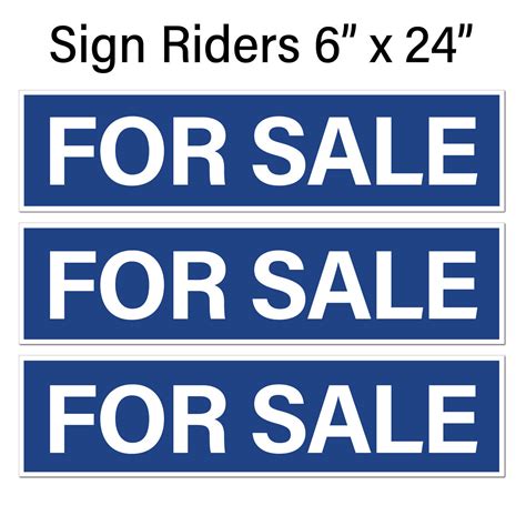 Real Estate Sign Rider FOR SALE 6pk Blue W White Etsy UK