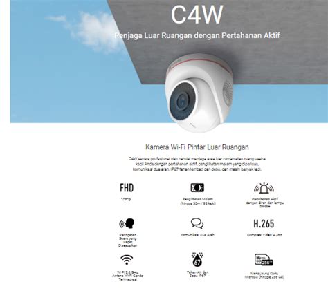 EZVIZ C4W 1080P Outdoor IP Camera CCTV With Siren And Strobe Light