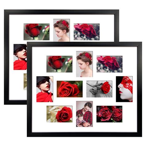 4x6 Collage Picture Frames 2 Pack 10 Opening Black Multi Photo Frame