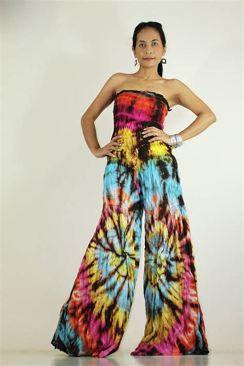 Jumpsuit Tie Dye Hippie Boho Jumper Tube Maxi Dress Exotic Collection On Luulla