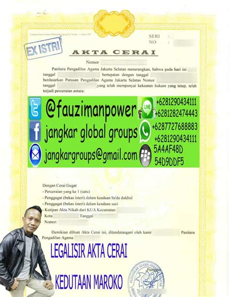 Legalisir Akta Cerai Kedutaan Maroko Jangkar Global Groups