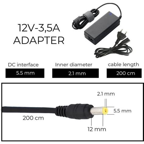 Alimentation Universelle 12v Dc 3 5a Ac 100 240v 50 60hz Adaptateur