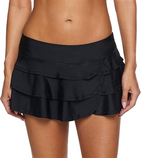 Amazon Wenyujh Women S Skirted Bikini Bottom High Waisted Shirred