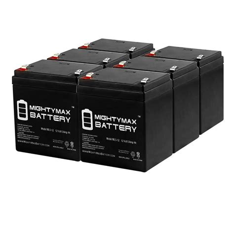 Mighty Max Battery 12v 5ah Replaces 12v 4ah Alarm System Back Up Vista 20p Adt 6 Pack