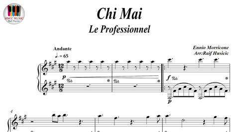 Chi Mai Le Professionnel Ennio Morricone Piano Sheet Music Piano