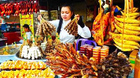 Delicious Street Food Roasted Chicken Yummy Khmer Street Food Asian