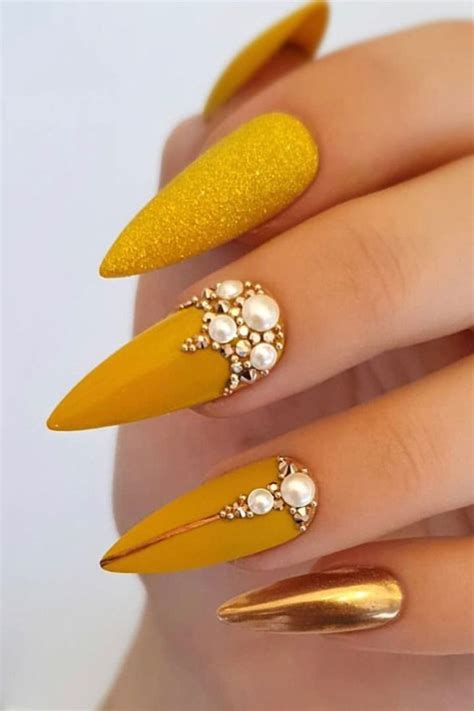 Pretty Acrylic Nails Best Acrylic Nails Pretty Nails Yellow Nails