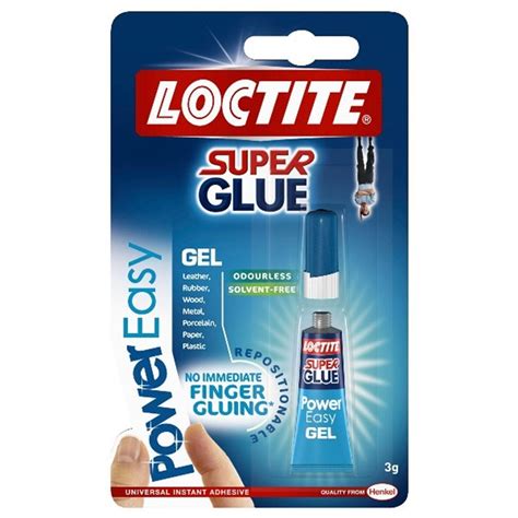 Loctite Super Glue Gel Power Easy Repositionable Solvent Free 3g