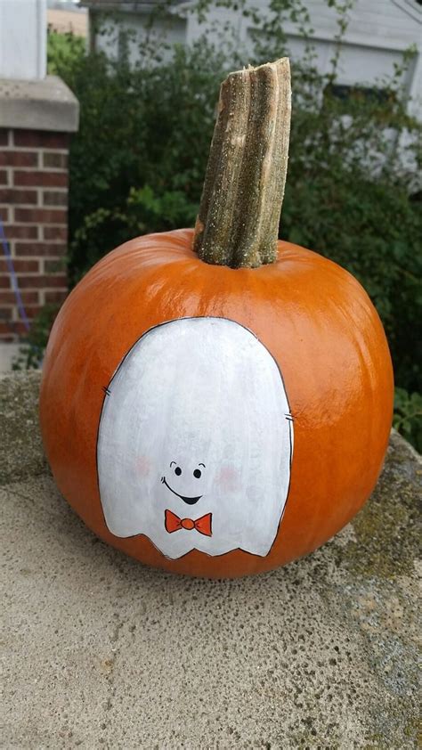 Classy Ghost Painted Pumpkin