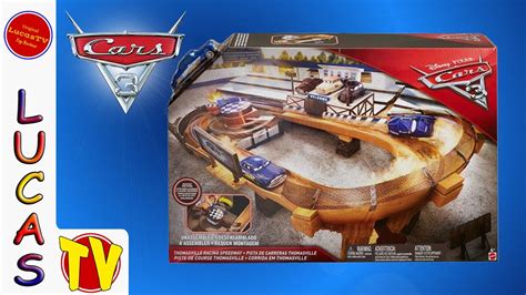 Disney Cars 3 Playset Thomasville Racing Speedway With Doc Hudson Lightning Mcqueen Hot Wheels