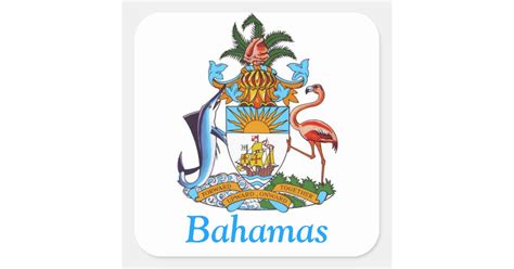 Coat of arms of the Bahamas Square Sticker | Zazzle