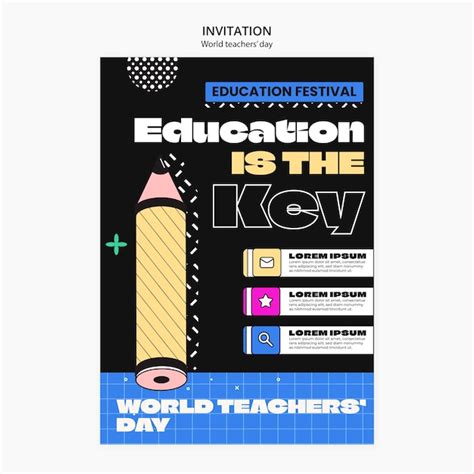 Free Psd World Teacher S Day Invitation Template