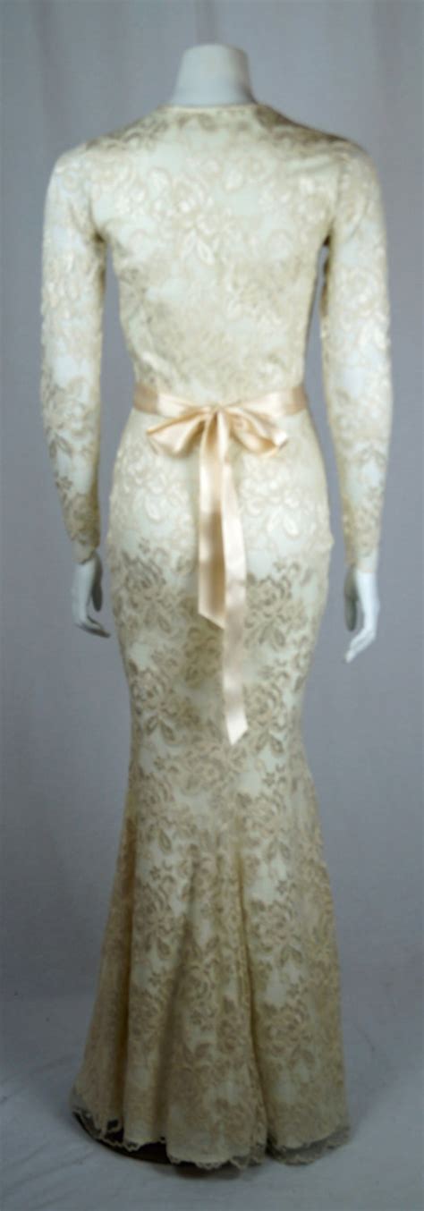 Baylis Knight Cream Nude Cafe Latte Lace Long Sleeve Low Etsy