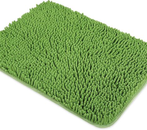 Yeaban Forest Green Bathroom Rugs Thick Chenille Bath