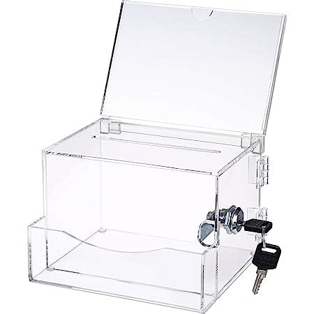 Tolida Acrylic Wall Mountable Ballot Donation Box Clear Acrylic