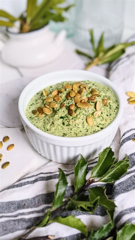 Pumpkin Seed Pesto Pasta Sauce Recipe The Herbeevore