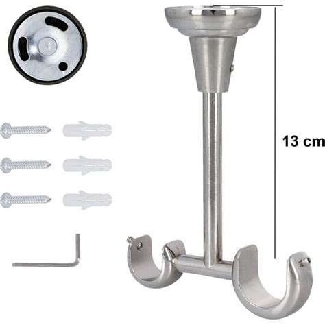 Mm Kit De Tringle A Rideau Metal Fixation Au Plafond Acier