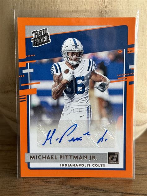 Panini Donruss Michael Pittman Jr Auto Rated Rookie Orange