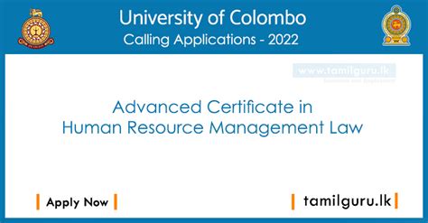 Advanced Certificate In Human Resource Management Law 2022