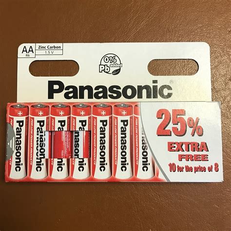 4 X AA Genuine PANASONIC Zinc Carbon Batteries New R6 1 5V Longest